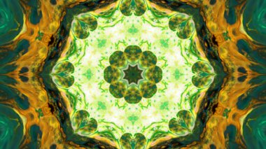 Soyut boya fırça mürekkep patlayabilir formanın düzgün kavramı simetrik desen süs dekoratif Kaleidoscope hareketi geometrik daire ve yıldız şekiller