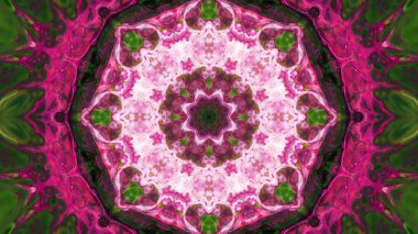 Soyut boya fırça mürekkep patlayabilir formanın düzgün kavramı simetrik desen süs dekoratif Kaleidoscope hareketi geometrik daire ve yıldız şekiller