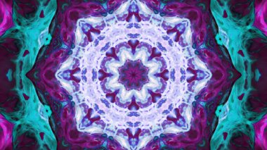 Soyut boya fırça mürekkep patlayabilir formanın düzgün kavramı simetrik desen süs dekoratif Kaleidoscope hareketi geometrik daire ve yıldız şekiller