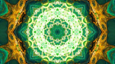 Soyut boya fırça mürekkep patlayabilir formanın düzgün kavramı simetrik desen süs dekoratif Kaleidoscope hareketi geometrik daire ve yıldız şekiller