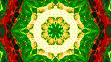 Soyut boya fırça mürekkep patlayabilir formanın düzgün kavramı simetrik desen süs dekoratif Kaleidoscope hareketi geometrik daire ve yıldız şekiller