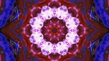 Soyut boya fırça mürekkep patlayabilir formanın düzgün kavramı simetrik desen süs dekoratif Kaleidoscope hareketi geometrik daire ve yıldız şekiller