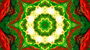 Soyut boya fırça mürekkep patlayabilir formanın düzgün kavramı simetrik desen süs dekoratif Kaleidoscope hareketi geometrik daire ve yıldız şekiller