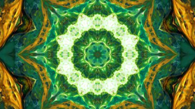 Soyut boya fırça mürekkep patlayabilir formanın düzgün kavramı simetrik desen süs dekoratif Kaleidoscope hareketi geometrik daire ve yıldız şekiller