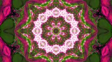 Soyut boya fırça mürekkep patlayabilir formanın düzgün kavramı simetrik desen süs dekoratif Kaleidoscope hareketi geometrik daire ve yıldız şekiller