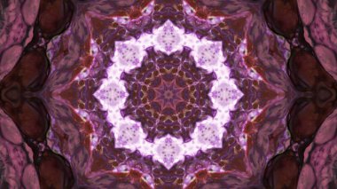 Soyut boya fırça mürekkep patlayabilir formanın düzgün kavramı simetrik desen süs dekoratif Kaleidoscope hareketi geometrik daire ve yıldız şekiller