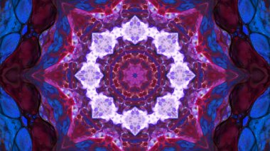 Soyut boya fırça mürekkep patlayabilir formanın düzgün kavramı simetrik desen süs dekoratif Kaleidoscope hareketi geometrik daire ve yıldız şekiller