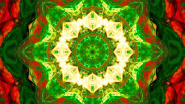 Soyut boya fırça mürekkep patlayabilir formanın düzgün kavramı simetrik desen süs dekoratif Kaleidoscope hareketi geometrik daire ve yıldız şekiller