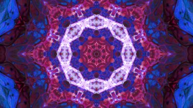 Soyut boya fırça mürekkep patlayabilir formanın düzgün kavramı simetrik desen süs dekoratif Kaleidoscope hareketi geometrik daire ve yıldız şekiller