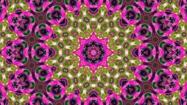 Soyut boya fırça mürekkep patlayabilir formanın düzgün kavramı simetrik desen süs dekoratif Kaleidoscope hareketi geometrik daire ve yıldız şekiller