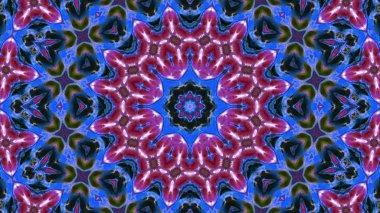 Soyut boya fırça mürekkep patlayabilir formanın düzgün kavramı simetrik desen süs dekoratif Kaleidoscope hareketi geometrik daire ve yıldız şekiller