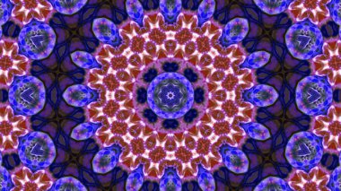 Soyut boya fırça mürekkep patlayabilir formanın düzgün kavramı simetrik desen süs dekoratif Kaleidoscope hareketi geometrik daire ve yıldız şekiller