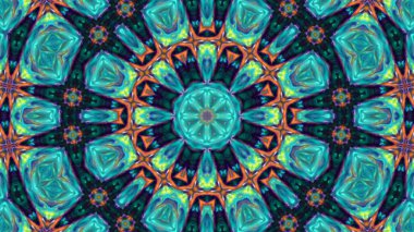 Soyut boya fırça mürekkep patlayabilir formanın düzgün kavramı simetrik desen süs dekoratif Kaleidoscope hareketi geometrik daire ve yıldız şekiller