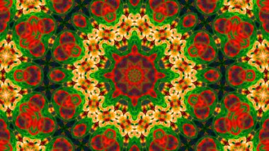 Soyut boya fırça mürekkep patlayabilir formanın düzgün kavramı simetrik desen süs dekoratif Kaleidoscope hareketi geometrik daire ve yıldız şekiller