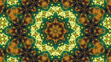 Soyut boya fırça mürekkep patlayabilir formanın düzgün kavramı simetrik desen süs dekoratif Kaleidoscope hareketi geometrik daire ve yıldız şekiller