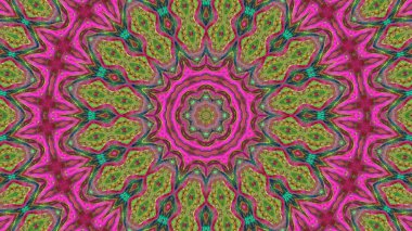 Soyut boya fırça mürekkep patlayabilir formanın düzgün kavramı simetrik desen süs dekoratif Kaleidoscope hareketi geometrik daire ve yıldız şekiller