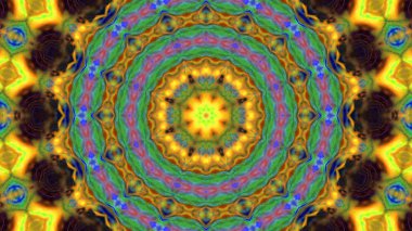 Soyut boya fırça mürekkep patlayabilir formanın düzgün kavramı simetrik desen süs dekoratif Kaleidoscope hareketi geometrik daire ve yıldız şekiller