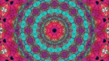 Soyut boya fırça mürekkep patlayabilir formanın düzgün kavramı simetrik desen süs dekoratif Kaleidoscope hareketi geometrik daire ve yıldız şekiller