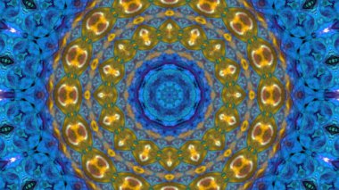 Soyut boya fırça mürekkep patlayabilir formanın düzgün kavramı simetrik desen süs dekoratif Kaleidoscope hareketi geometrik daire ve yıldız şekiller