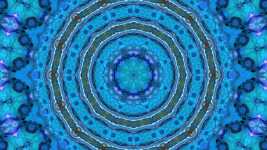 Soyut boya fırça mürekkep patlayabilir formanın düzgün kavramı simetrik desen süs dekoratif Kaleidoscope hareketi geometrik daire ve yıldız şekiller