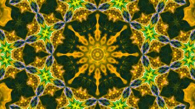 Soyut boya fırça mürekkep patlayabilir formanın düzgün kavramı simetrik desen süs dekoratif Kaleidoscope hareketi geometrik daire ve yıldız şekiller