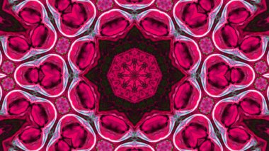 Soyut boya fırça mürekkep patlayabilir formanın düzgün kavramı simetrik desen süs dekoratif Kaleidoscope hareketi geometrik daire ve yıldız şekiller