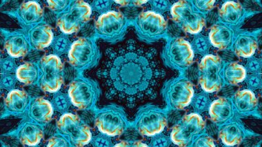 Soyut boya fırça mürekkep patlayabilir formanın düzgün kavramı simetrik desen süs dekoratif Kaleidoscope hareketi geometrik daire ve yıldız şekiller