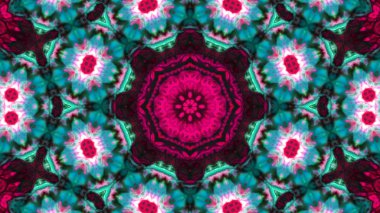 Soyut boya fırça mürekkep patlayabilir formanın düzgün kavramı simetrik desen süs dekoratif Kaleidoscope hareketi geometrik daire ve yıldız şekiller