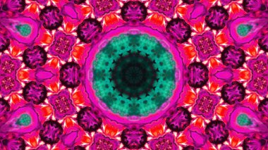 Soyut boya fırça mürekkep patlayabilir formanın düzgün kavramı simetrik desen süs dekoratif Kaleidoscope hareketi geometrik daire ve yıldız şekiller