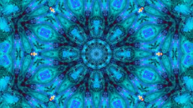 Soyut boya fırça mürekkep patlayabilir formanın düzgün kavramı simetrik desen süs dekoratif Kaleidoscope hareketi geometrik daire ve yıldız şekiller