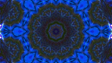 Soyut boya fırça mürekkep patlayabilir formanın düzgün kavramı simetrik desen süs dekoratif Kaleidoscope hareketi geometrik daire ve yıldız şekiller