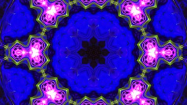 Soyut boya fırça mürekkep patlayabilir formanın düzgün kavramı simetrik desen süs dekoratif Kaleidoscope hareketi geometrik daire ve yıldız şekiller