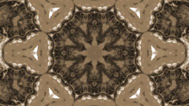 Soyut boya fırça mürekkep patlayabilir formanın düzgün kavramı simetrik desen süs dekoratif Kaleidoscope hareketi geometrik daire ve yıldız şekiller