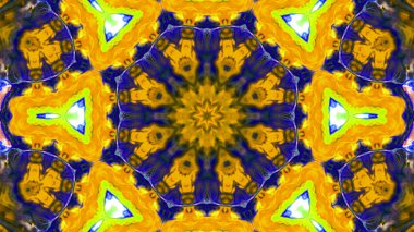 Soyut boya fırça mürekkep patlayabilir formanın düzgün kavramı simetrik desen süs dekoratif Kaleidoscope hareketi geometrik daire ve yıldız şekiller