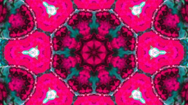 Soyut boya fırça mürekkep patlayabilir formanın düzgün kavramı simetrik desen süs dekoratif Kaleidoscope hareketi geometrik daire ve yıldız şekiller