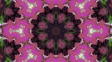 Soyut boya fırça mürekkep patlayabilir formanın düzgün kavramı simetrik desen süs dekoratif Kaleidoscope hareketi geometrik daire ve yıldız şekiller