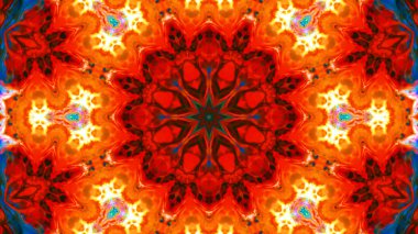 Soyut boya fırça mürekkep patlayabilir formanın düzgün kavramı simetrik desen süs dekoratif Kaleidoscope hareketi geometrik daire ve yıldız şekiller