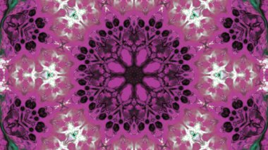 Soyut boya fırça mürekkep patlayabilir formanın düzgün kavramı simetrik desen süs dekoratif Kaleidoscope hareketi geometrik daire ve yıldız şekiller