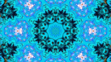 Soyut boya fırça mürekkep patlayabilir formanın düzgün kavramı simetrik desen süs dekoratif Kaleidoscope hareketi geometrik daire ve yıldız şekiller