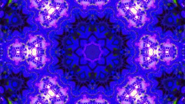 Soyut boya fırça mürekkep patlayabilir formanın düzgün kavramı simetrik desen süs dekoratif Kaleidoscope hareketi geometrik daire ve yıldız şekiller