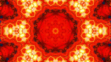 Soyut boya fırça mürekkep patlayabilir formanın düzgün kavramı simetrik desen süs dekoratif Kaleidoscope hareketi geometrik daire ve yıldız şekiller