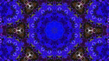 Soyut boya fırça mürekkep patlayabilir formanın düzgün kavramı simetrik desen süs dekoratif Kaleidoscope hareketi geometrik daire ve yıldız şekiller