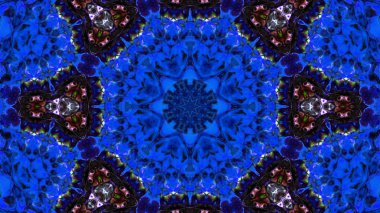 Soyut boya fırça mürekkep patlayabilir formanın düzgün kavramı simetrik desen süs dekoratif Kaleidoscope hareketi geometrik daire ve yıldız şekiller