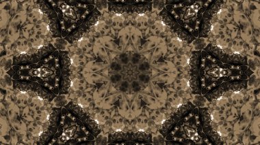 Soyut boya fırça mürekkep patlayabilir formanın düzgün kavramı simetrik desen süs dekoratif Kaleidoscope hareketi geometrik daire ve yıldız şekiller