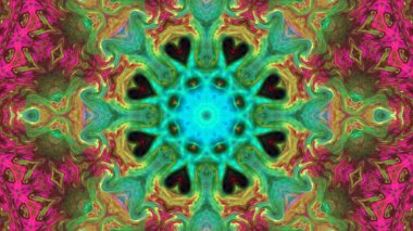 Soyut boya fırça mürekkep patlayabilir formanın düzgün kavramı simetrik desen süs dekoratif Kaleidoscope hareketi geometrik daire ve yıldız şekiller