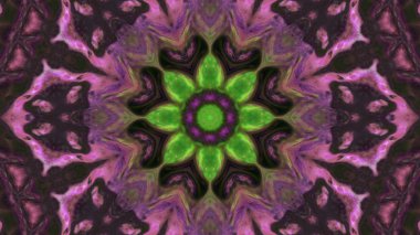 Soyut boya fırça mürekkep patlayabilir formanın düzgün kavramı simetrik desen süs dekoratif Kaleidoscope hareketi geometrik daire ve yıldız şekiller