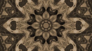 Soyut boya fırça mürekkep patlayabilir formanın düzgün kavramı simetrik desen süs dekoratif Kaleidoscope hareketi geometrik daire ve yıldız şekiller