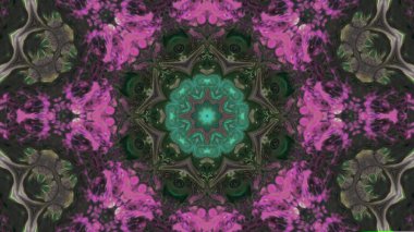 Soyut boya fırça mürekkep patlayabilir formanın düzgün kavramı simetrik desen süs dekoratif Kaleidoscope hareketi geometrik daire ve yıldız şekiller