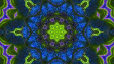 Soyut boya fırça mürekkep patlayabilir formanın düzgün kavramı simetrik desen süs dekoratif Kaleidoscope hareketi geometrik daire ve yıldız şekiller