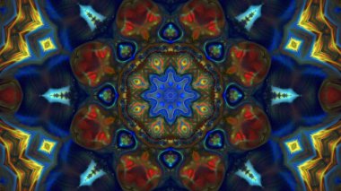 Soyut boya fırça mürekkep patlayabilir formanın düzgün kavramı simetrik desen süs dekoratif Kaleidoscope hareketi geometrik daire ve yıldız şekiller